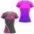 Kit 2 Camisa Academia Feminina Camiseta Caminhada Treino Blusa Dry fit Absorção do suor Sky, Rosa azul