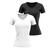 Kit 2 Camisa Blusa Térmica Camiseta Manga Curta Feminina Academia Treino Pescaria Esportiva Fitness Branco, Preto