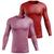 Kit 2 Camisa Blusa Térmica Manga Longa Dryfit Academia Treino Pescaria Esportiva Fitness Solar UV+50 Rosa, Vermelho