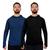 Kit 2 Camisa Blusa Térmica Segunda Pele Masculina Frio Uv50+ Azul marinho, Preto