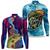 Kit 2 Camisa Pesca Masculina Camiseta Blusa de Pescaria com Protecao UV 50 Secagem Rapida Espiral, Peixe centro