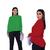 Kit 2 Camisa Social Feminina Básica Casual Disponível Em Varias Cores Verde, Vermelho