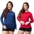 Kit 2 Camisa Térmica Feminino Manga Longa Uv Proteção Pronta Entrega Azul escuro, Vermelho