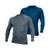 Kit 2 Camisa Térmica Masculina UV Segunda Pele Protação Solar 50+ Manga Longa Dry Fit  + Boné + Relógio Cinza, Azul