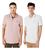 Kit 2 Camisas Gola Polo Masculina Hering Orig. Piquet Básica Rosa, Branco