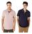 Kit 2 Camisas Gola Polo Masculina Hering Orig. Piquet Básica Rosa, Azul marinho