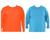 Kit 2 Camisas Masculina Manga Longa Plus Size Malha Fria Laranja neon, Azul turquesa