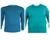 Kit 2 Camisas Masculina Manga Longa Plus Size Malha Fria Azul petróleo, Jade