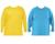 Kit 2 Camisas Masculina Manga Longa Plus Size Malha Fria Amarelo, Azul turquesa