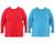 Kit 2 Camisas Masculina Manga Longa Plus Size Malha Fria Vermelho, Azul turquesa