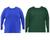 Kit 2 Camisas Masculina Manga Longa Plus Size Malha Fria Azul royal, Verde escuro