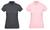 Kit 2 Camisas Polo Feminina Baby Look Piquet Poliéster Grafite, Rosa claro