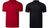 Kit 2 Camisas Polo Masculina Piquet 100% poliéster Vermelho escuro, Preto