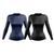 Kit 2 Camisas UV Femininas com Proteção UV 50+ Manga Longa Azul marinho, Preto