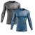 Kit 2 Camisas UV Masculinas com Proteção UV 50+ Manga Longa  Cinza, Azul