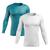 Kit 2 Camisas UV Masculinas com Proteção UV 50+ Manga Longa  Verde capri, Branco