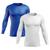 Kit 2 Camisas UV Masculinas com Proteção UV 50+ Manga Longa  Azul bic, Branco