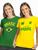 Kit 2 Camiseta Feminina Brasil Verde Amarela Torcedor Copa Verde, Amarelo