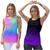 Kit 2 Camiseta Feminina Regata Cavada Térmica Slim Esportiva Caminhada Acacemia Tie Dye - Preto Roxo