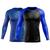 KIT 2 Camiseta Longa Térmica Blusa Esportiva Longa Rash Guard Corrida Jiu Jitsu Proteção UV Dry Fit Azul