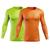 KIT 2 Camiseta Longa Térmica Blusa Esportiva Longa Rash Guard Corrida Jiu Jitsu Proteção UV Dry Fit Neon