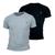 Kit 2 Camiseta Masculina Camisas 100% Algodão Premium Slim Basicas MP Preto, Cinza