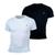 Kit 2 Camiseta Masculina Camisas 100% Algodão Premium Slim Basicas MP Preto, Branco