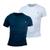 Kit 2 Camiseta Masculina Camisas 100% Algodão Premium Slim Basicas MP Azul marinho, Branco