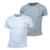Kit 2 Camiseta Masculina Camisas 100% Algodão Premium Slim Basicas MP Branco, Cinza