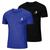 Kit 2 Camiseta Masculina Esportiva Dry Fit Camisa Gola Redonda Corrida Preto e azul corrida