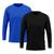 Kit 2 Camiseta Masculina Manga Longa Rony Versátil Segunda Pele Proteção Solar UV 50+ Azul, Preto