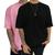 Kit 2 Camiseta Oversized Camisa Masculina Gola Alta Lisa Basic Streetwear Trap Hip Hop Rosa, Preto