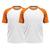 KIT 2 Camiseta Térmica Esportiva Manga Curta Rash Guard Masculina Feminina Academia Treino Branco Laranja