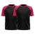 KIT 2 Camiseta Térmica Esportiva Manga Curta Rash Guard Masculina Feminina Academia Treino Preto Pink