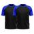 KIT 2 Camiseta Térmica Esportiva Manga Curta Rash Guard Masculina Feminina Academia Treino Preto Azul