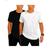 Kit 2 Camisetas Dry Fit Masculina Esportiva para Treino Academia Básica Cores Tecido Leve Fitness Branco, Preto