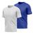 Kit 2 Camisetas Dry Proteção UV Masculina Manga Curta Lisa Academia Treino Branco, Azul