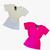 Kit 2 Camisetas Feminina Baby Look Viscolycra Básica Branco, Pink