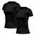 Kit 2 Camisetas Feminina Dry Fit Básica Lisa Proteção Solar UV Térmica Blusa Academia Esporte Camisa Preto