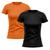 Kit 2 Camisetas Feminina Dry Fit Proteção Solar UV Básica Lisa Treino Academia Passeio Fitness Ciclismo Camisa Preto, Laranja