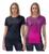 Kit 2 Camisetas Feminina Fitness Academia Treino Proteção Uv Preto, Joy