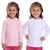 Kit 2 Camisetas Infantil Menina Proteção UV Térmica Solar Manga Longa Camisa Praia Esporte Branco, Rosa