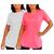 KIT 2 Camisetas Longline Feminina Para Academia Cobre Bumbum  Dry Fit Esportivo Para Treino Básica Branco, Rosa