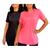 KIT 2 Camisetas Longline Feminina Para Academia Cobre Bumbum  Dry Fit Esportivo Para Treino Básica Rosa, Preto