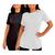 KIT 2 Camisetas Longline Feminina Para Academia Cobre Bumbum  Dry Fit Esportivo Para Treino Básica Branco, Preto