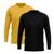 Kit 2 Camisetas Manga Longa Masculina Camisa Térmica Dry UV Proteção Solar Blusa Preto, Amarelo