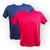 Kit 2 camisetas masculina basica baby look lisa manga curta Azul marinho, Vermelho