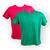 Kit 2 camisetas masculina basica baby look lisa manga curta Vermelho, Verde