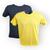 Kit 2 camisetas masculina basica baby look lisa manga curta Preto, Amarelo