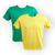 Kit 2 camisetas masculina basica baby look lisa manga curta Verde, Amarelo